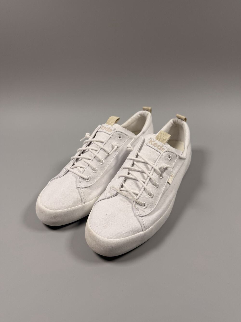 Keds Kickback Canvas Womens White Slip On Casual Sneakers Size 8